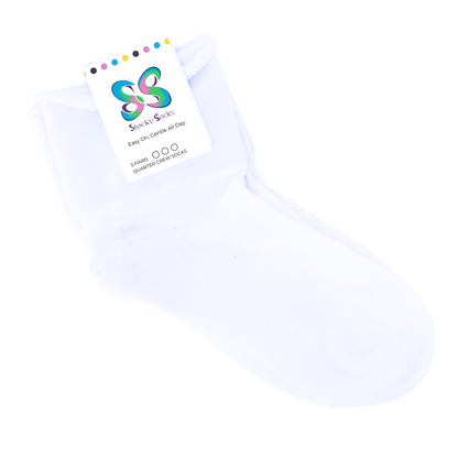 3-Pack Crew Socks: All White