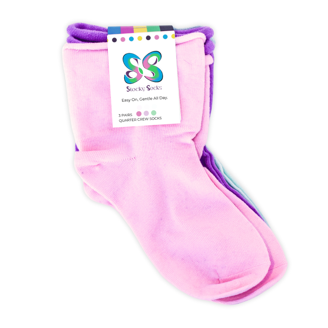 3-Pack Crew Socks: Pastels